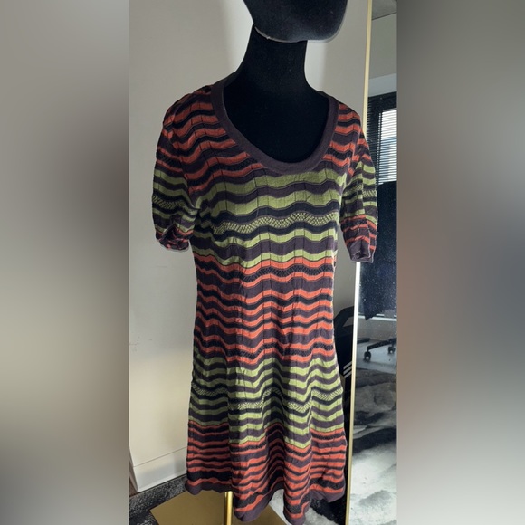 Missoni Signature Multi Colored Print Dress Size 10 - Picture 3 of 6
